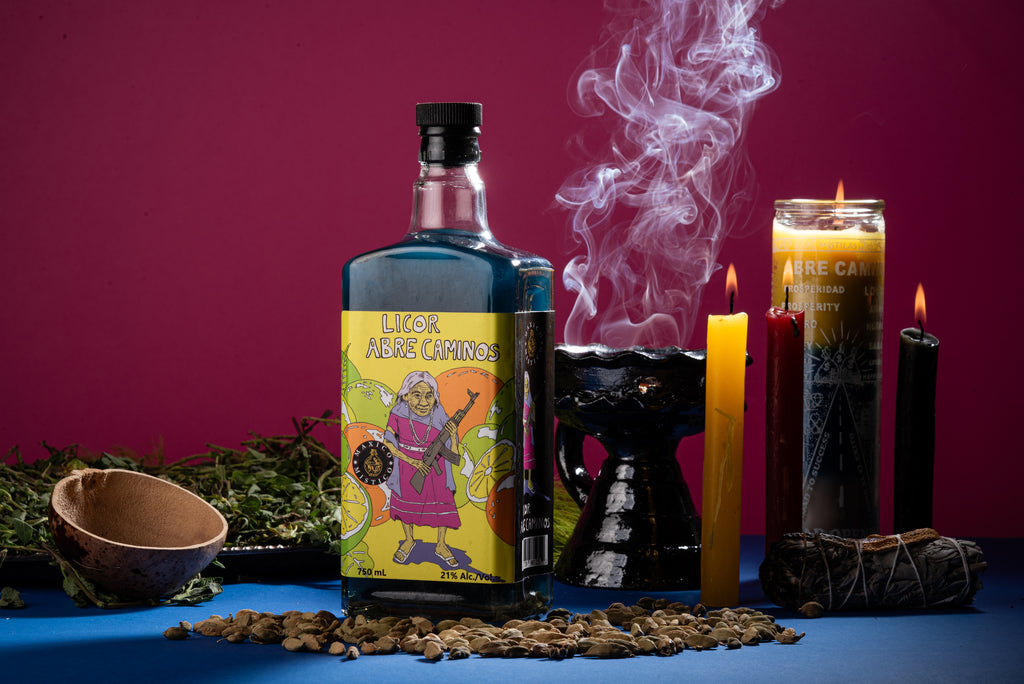 Licor abre caminos Moodshot with ingredients